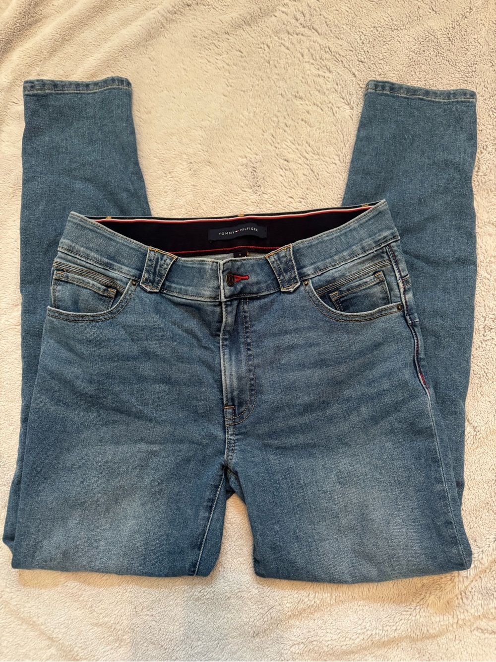 Tommy Hilfiger Women’s Skinny Stretch Jeans Side Stripe‎ Medium Wash Size 8
